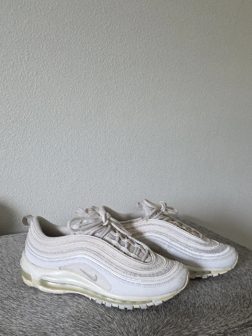 Nike White Air Max 97 Low-Profile Sneakers - Picture 7 of 9